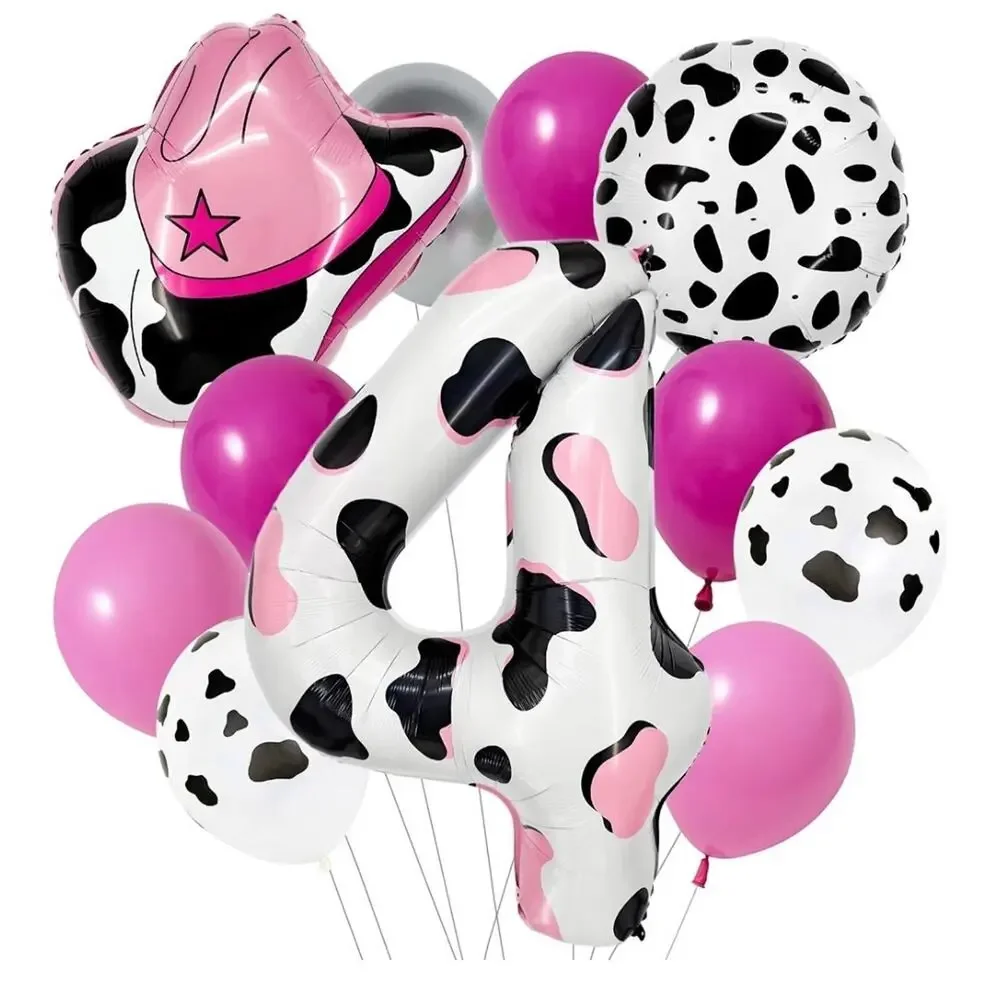 Cowboy-themed Number large Balloon Set 4th Birthday NIP Farm Animal